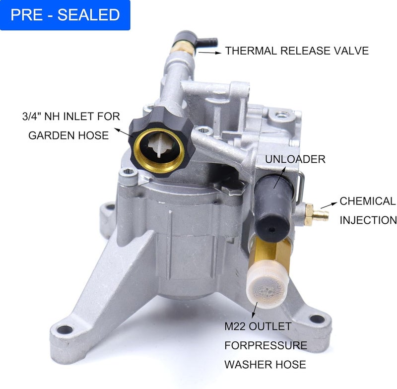 MOCW 7/8" Shaft Vertical Pressure Washer Pump 3400PSI 2.5GPM Power Washer Pump Replacement for Honda, for Simpson, for RYOBI,For Briggs and For Stratton, Subaru, for Craftsman 308653078, GCV160, GCV190 - Image 2